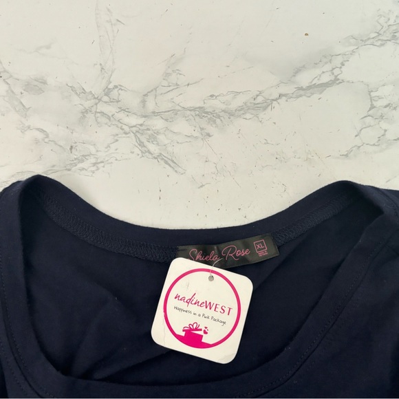 Shiela Rose Women's XL Blue Loose Fit Tunic Long Sleeve Shirt Button Side​ - Picture 4 of 5